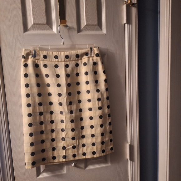 J Crew Polka Dot Cream Skirt - Picture 1 of 5